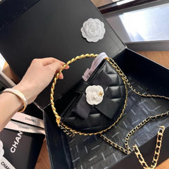 Chanel Camellia Flower Premium Limited Edition Bag With OG Magnetic Box & Dust Bag (Black-839)