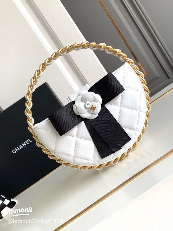 Chanel Camellia Flower Premium Limited Edition Bag With OG Magnetic Box & Dust Bag (White-840)