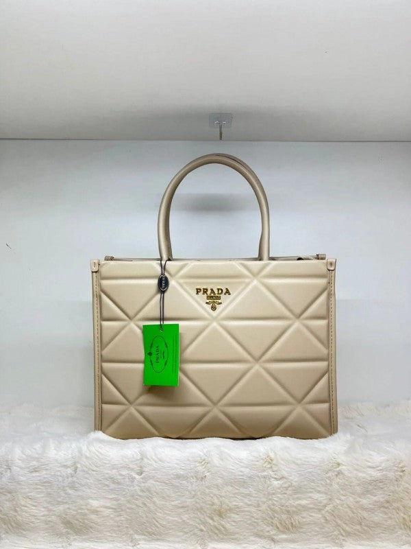 Prada Leather Symbole Tote Bag With OG Box & Dust Bag (Khaki-892)