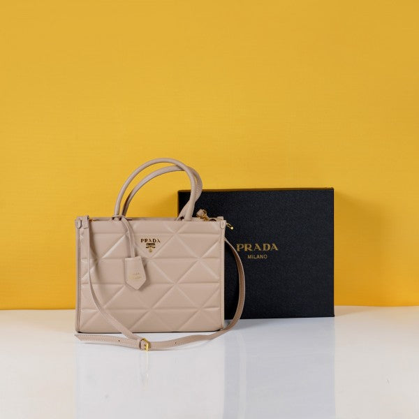 Prada Leather Symbole Tote Bag With OG Box & Dust Bag (Khaki-892)