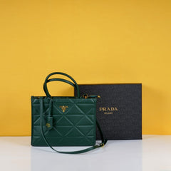 Prada Leather Symbole Tote Bag With OG Box & Dust Bag (Green-893)