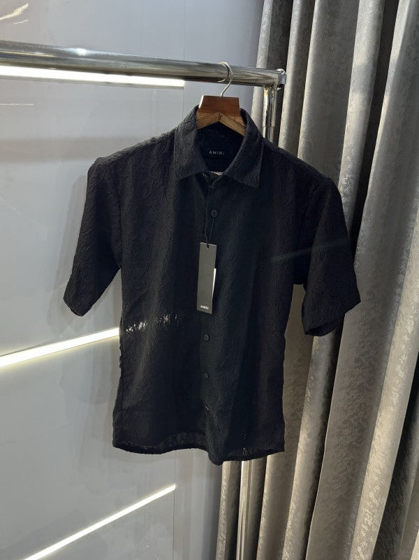 Amiri Black Designer Imported Half Shirt With Brand Box