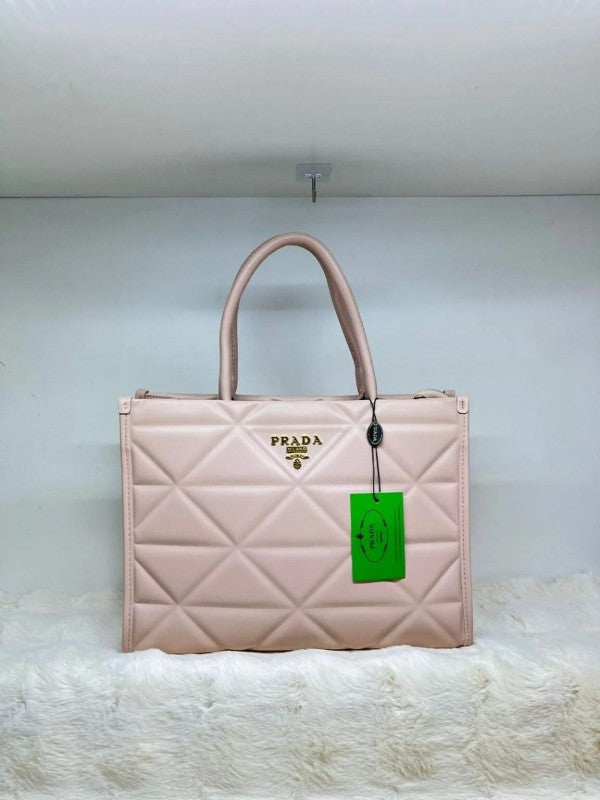 Prada Leather Symbole Tote Bag With OG Box & Dust Bag (Pink-894)