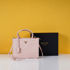 Prada Leather Symbole Tote Bag With OG Box & Dust Bag (Pink-894)