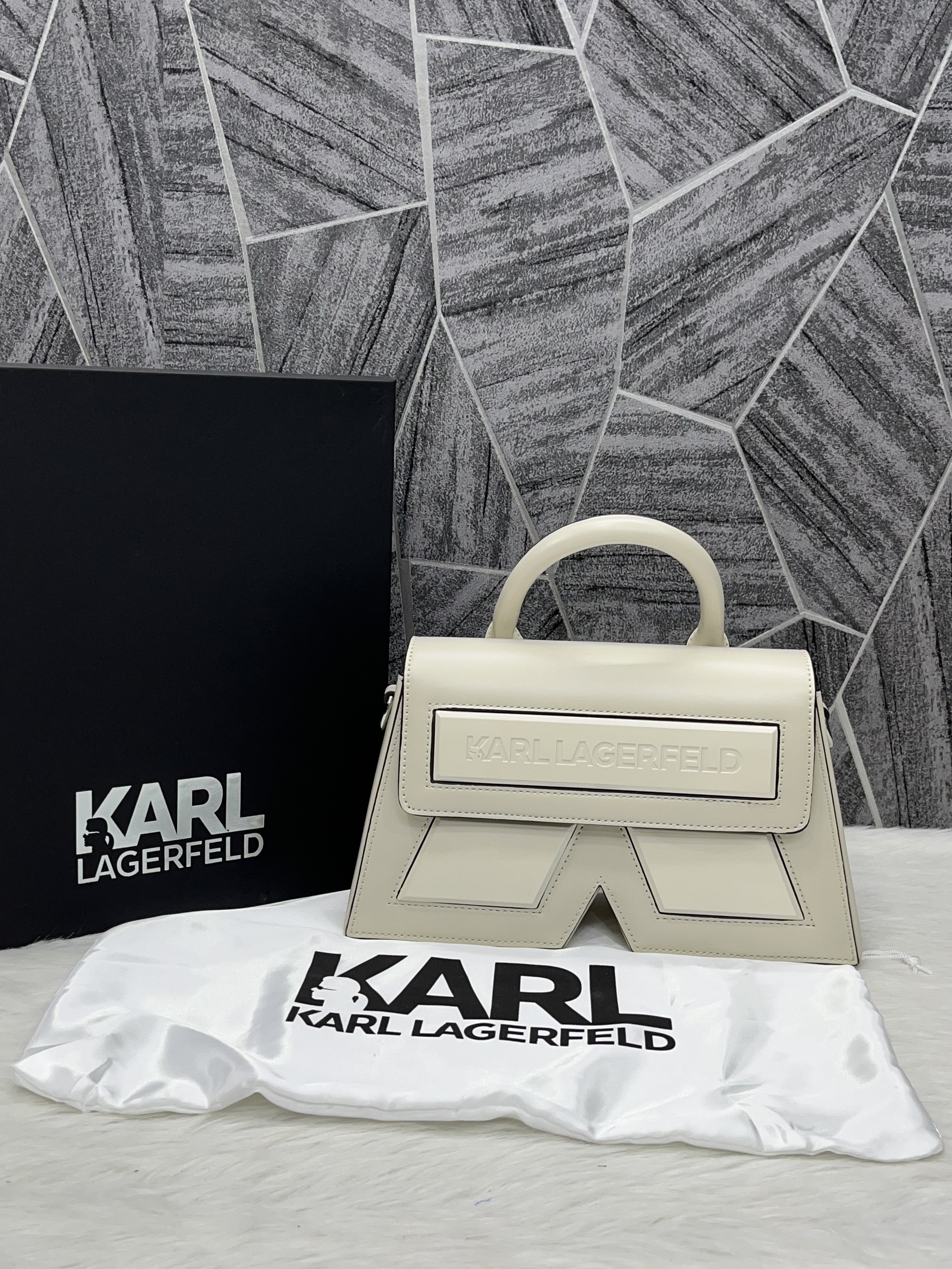 Karl Lagerfeld White K Icon Premium Sling With Original Box Packing