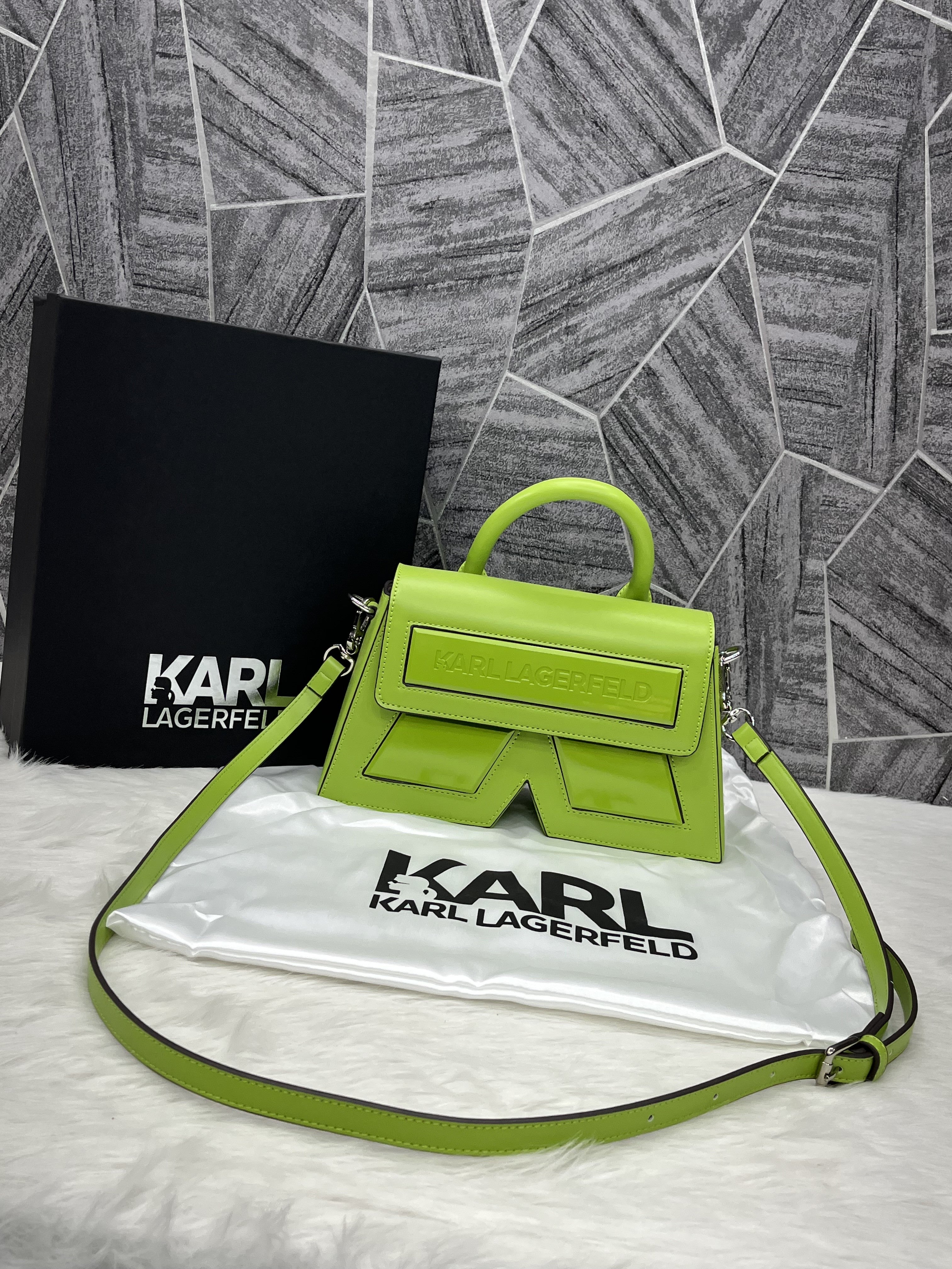 Karl Lagerfeld White K Icon Premium Sling With Original Box Packing