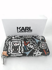 Karl Lagerfeld Dual Zip 76 Wallet With Original Box Dust Cover & Brand Paper KS016 Black