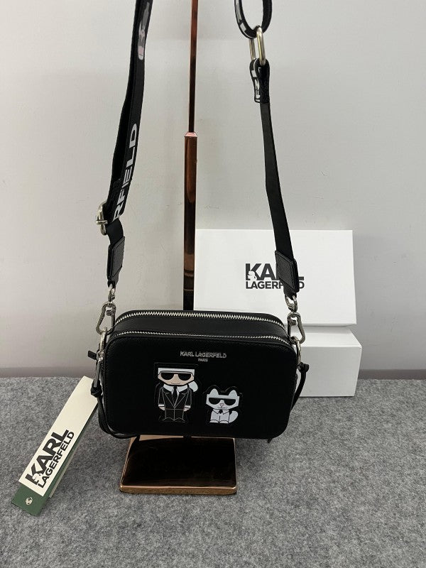 Karl Lagerfeld K-Ikonik Camera Crossbody Bag With OG Box & Dust Bag (Black) KB004