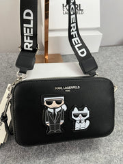 Karl Lagerfeld K-Ikonik Camera Crossbody Bag With OG Box & Dust Bag (Black) KB004