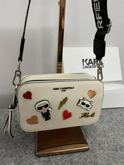 Karl Lagerfeld K-Ikonik Camera Crossbody Bag With OG Box & Dust Bag (White) KB003