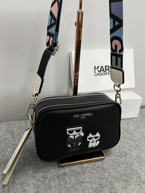 Karl Lagerfeld K-Ikonik Camera Crossbody Bag With OG Box & Dust Bag (Black) KB016