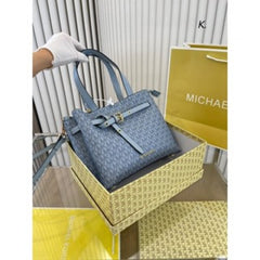 Michael Kors Signature Emilia Blue Shoulder Bag With Premium Box Packaging & Accessories (8611)