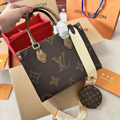 LV On The Go Pochette Premium Quality With OG Double Magnetic Box & Dust Bag - Coin Pouch (BL - 186)