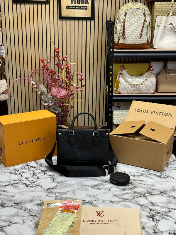 LV On The Go Pochette Premium Quality With OG Double Magnetic Box & Dust Bag - Coin Pouch (SL - 187)