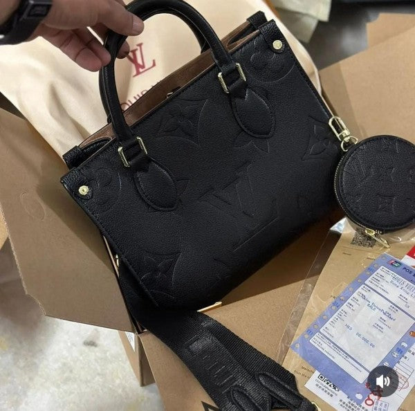 LV On The Go Pochette Premium Quality With OG Double Magnetic Box & Dust Bag - Coin Pouch (SL - 187)