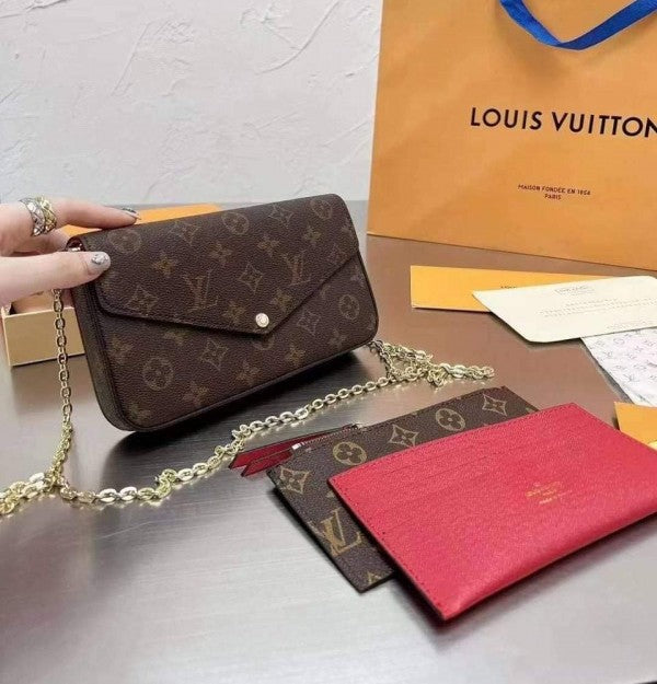 LV Felicie Monogram Pochette With OG Box & Dust Bag (Brown - 731)