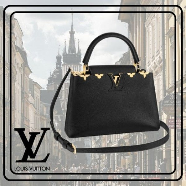 LV Capucines M54663 Premium Quality Leather Bag With OG Box & Dust Bag & Extra Shoulder Strap (Black - 301)