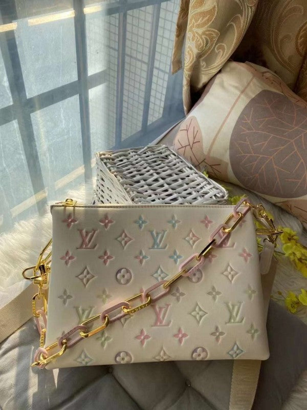 LV Coussin Bag With OG Box & Dust Bag (White Multi - 254)