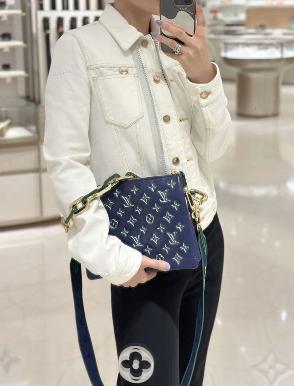 LV Coussin Bag With OG Box & Dust Bag (Navy Green - 896)