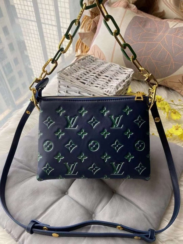 LV Coussin Bag With OG Box & Dust Bag (Navy Green - 896)