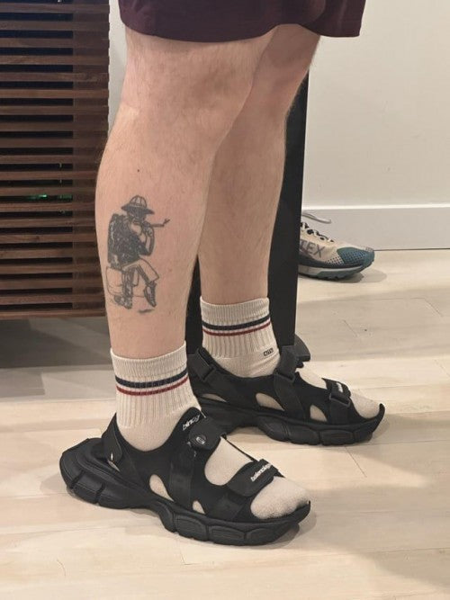 Balenciaga 3XL Logo Premium Sandal Black fixed