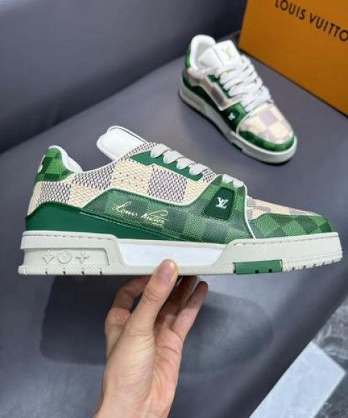 LOUIS  VUITTON TRAINER DAMIER GREEN WHITE