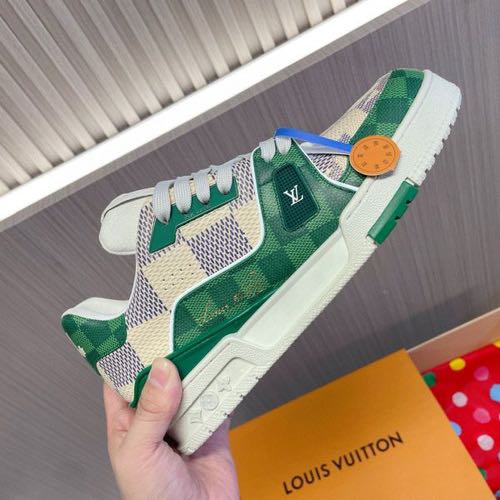LOUIS  VUITTON TRAINER DAMIER GREEN WHITE