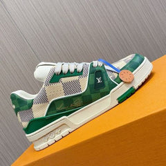 LOUIS  VUITTON TRAINER DAMIER GREEN WHITE