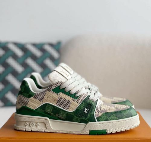 LOUIS  VUITTON TRAINER DAMIER GREEN WHITE