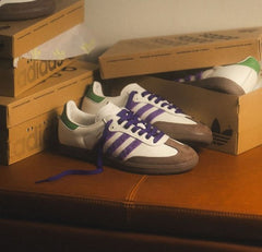 Adidaass Originals SAMBA OG OFF WHITE PURPLE GREEN