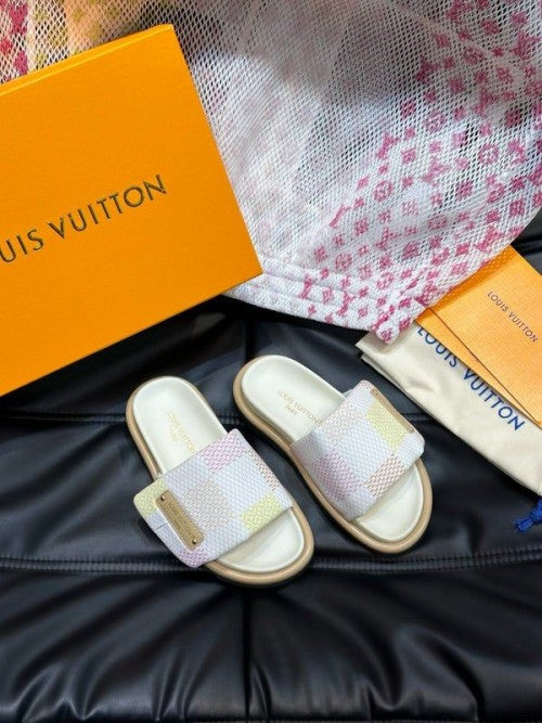 LV Pool Pillow Flat Comfort Light Pink Mules