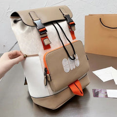 Coach Restored Rivington Backpack In Colorblock Signature Canvas With Coach Patch With & Dust Bag (058 Apricot White)