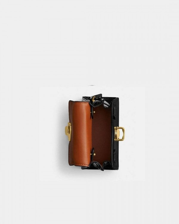 Coach Sammi Top Handle In Signature 12 Bag With OG Box & Dust Bag Black