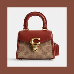 Coach Sammi Top Handle In Signature 12 Bag With OG Box & Dust Bag Canvas