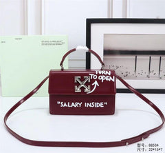 Off-White Leather Salary Inside Jitney 1.4 Shoulder Bag (Cherry Red 88534)