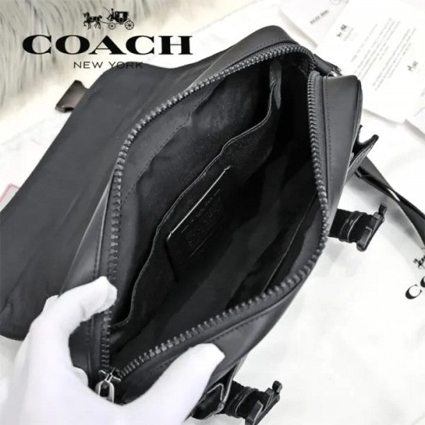 Coach Track Crossbody In Signature Canvas With Dust Bag 1680 Black