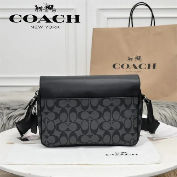 Coach Track Crossbody In Signature Canvas With Dust Bag 1680 Black