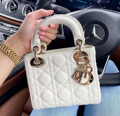 Dior Lady My ABC Elite Quality With OG Box & Dus Bag  & scarf WIth Star Charm  (White-292)