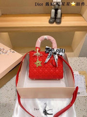 Dior Lady My ABC Elite Quality With OG Box & Dus Bag  & scarf WIth Star Charm (Red-295)