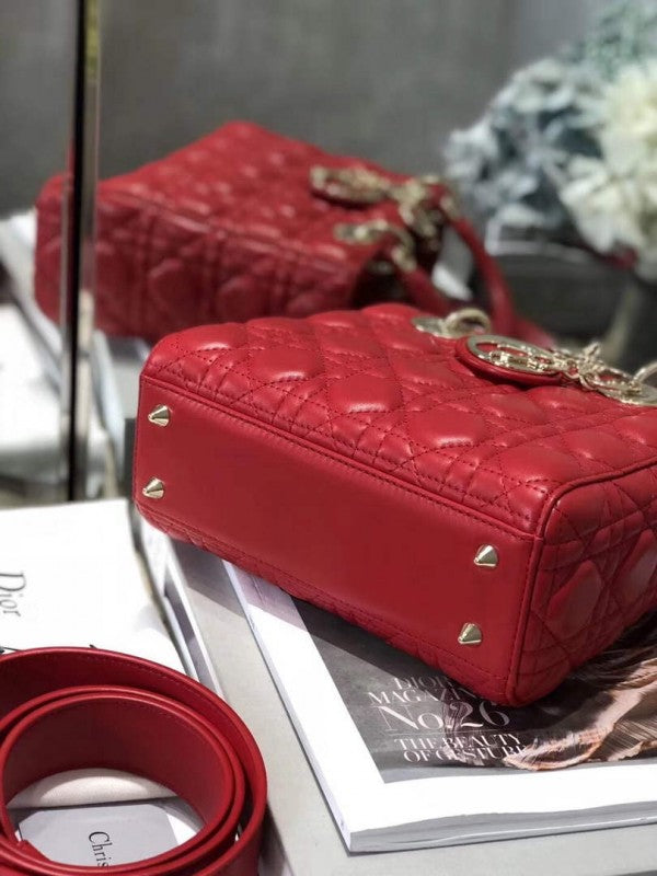 Dior Lady My ABC Elite Quality With OG Box & Dus Bag  & scarf WIth Star Charm (Red-295)