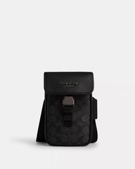 Coach Racer Phone Crossbody Bag Black Canvas With OG Box Dust Bag CT885