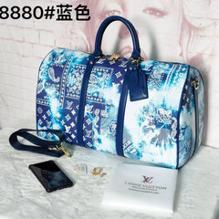 Louis Vuitton Keepall 50 Bandana White Blue With Dust Bag 8880