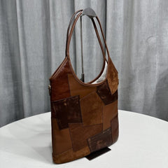 Miu Miu Patchwork Ivy Tote Bag With Bag & Shoulder Strap (503 Brown)