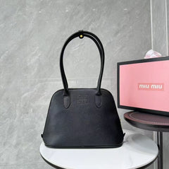 Miu Miu Embossed Logo Medium Tote Bag With Dust Bag (3005 Black)