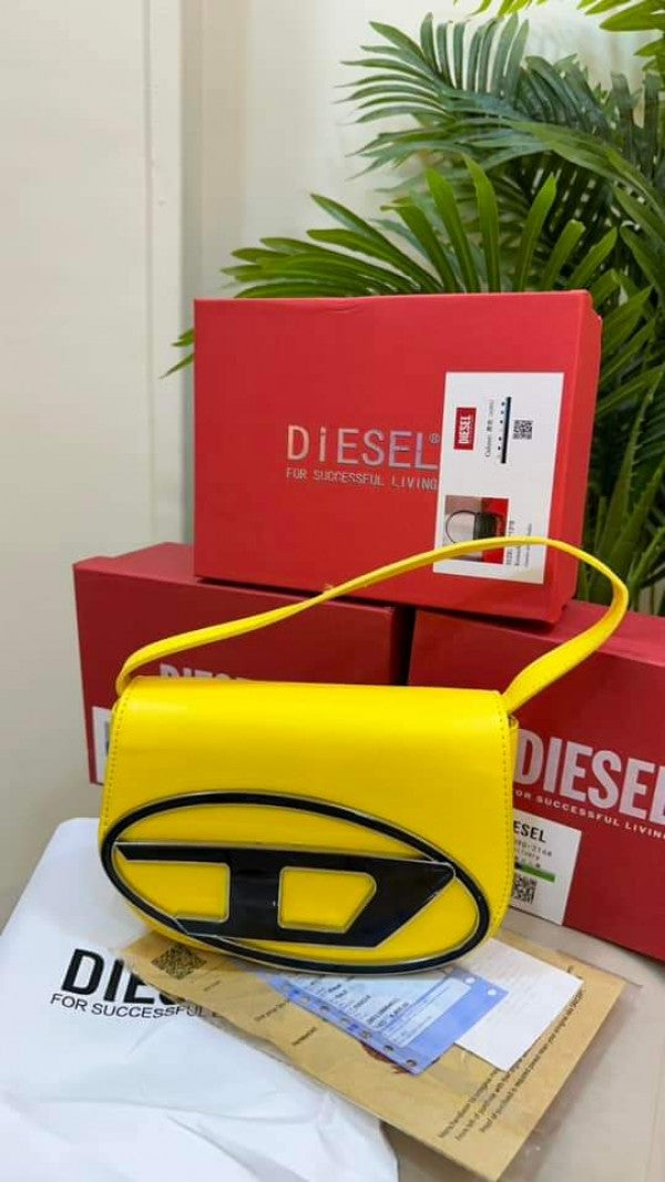 Diesel 1DR Shoulder Bag With OG Box & Dust Bag & Extra Shoulder Strap (Yellow)