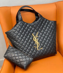 YSL Handbag Saint Laurent Icare Maxi Shopping Bag in Quilted Leather Large With Dust Bag