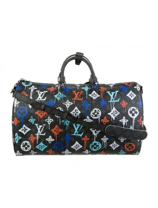 Louis Vuitton Keepall Bandoulire Duffle 50 LV Graffiti Multicolor With Dust Bag (202310)