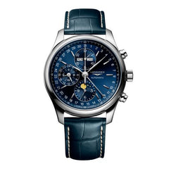 Longines Master Collection Automatic watch blue dial blue leather strap