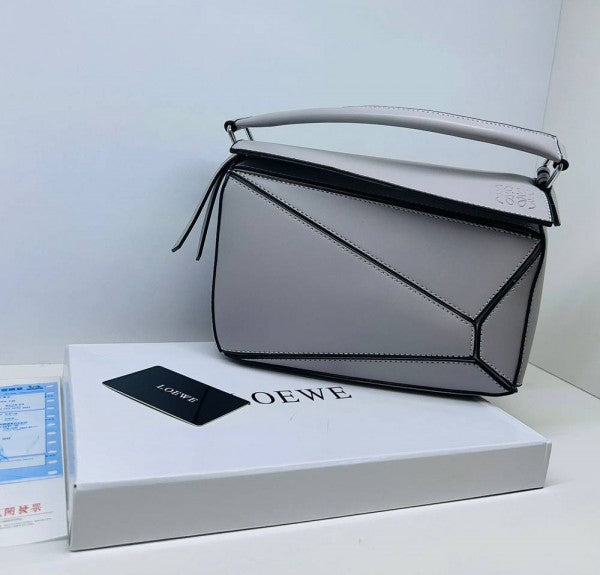 Loewe Puzzle Small Shoulder Bag With OG Box & Dust Bag (8627 Grey)