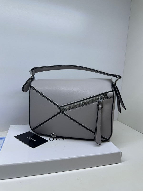 Loewe Puzzle Small Shoulder Bag With OG Box & Dust Bag (8627 Grey)